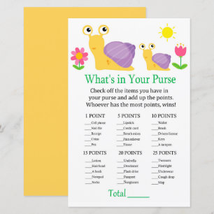 Escargot Ce qui est dans votre sac à main