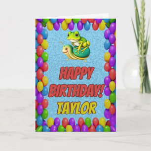 Escargot de grenouille Carte d'anniversaire person