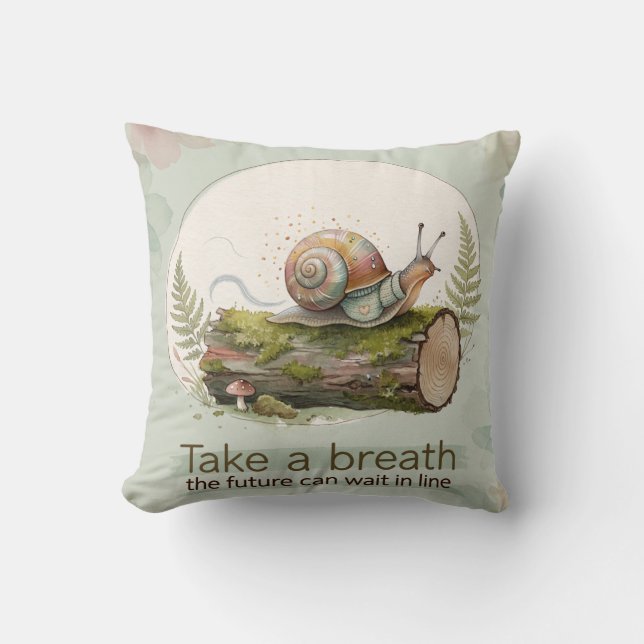 Escargot en Pull sur Bûche Mousseuse Coussin de La (Recto)
