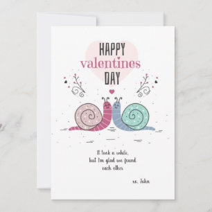 Escargots en amour Carte Saint Valentin