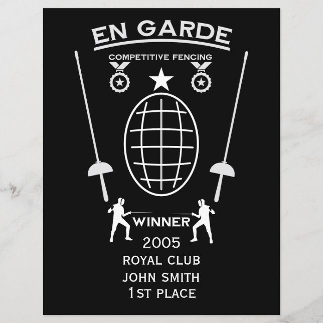 Escrime compétitive à l'épée (Devant)