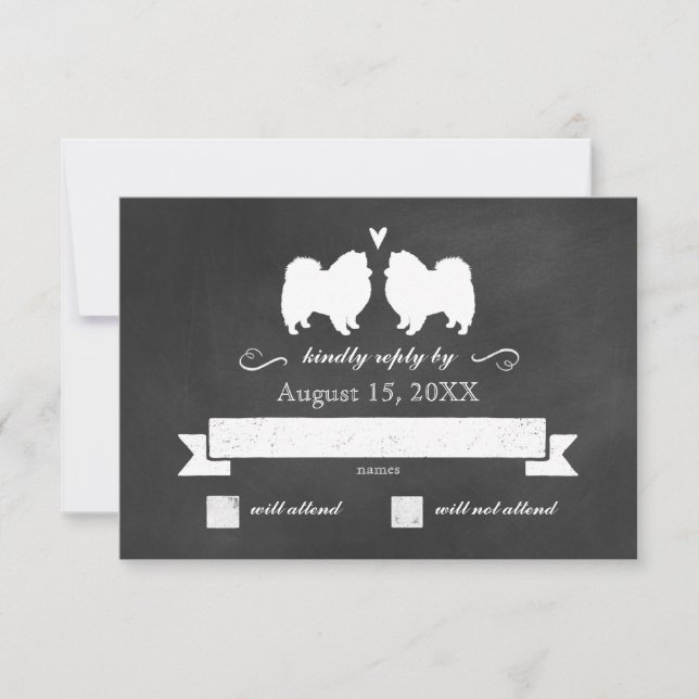 Eskie Silhouettes Mariage Réponse RSVP (Devant)