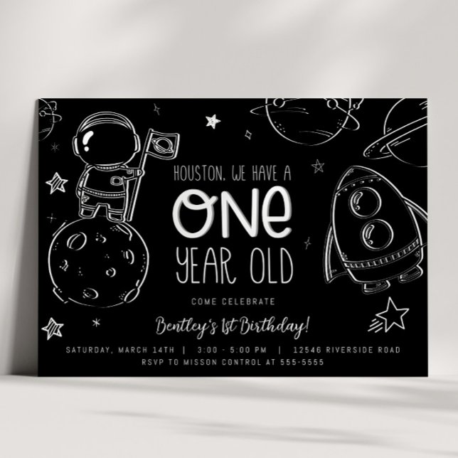 Espace 1er anniversaire - Invitation de Houston (Créateur téléchargé)