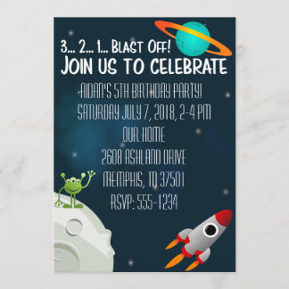 Espace extra-atmosphérique Anniversaire Invitation