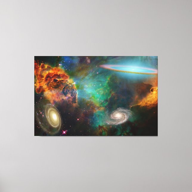 Espace Profond Belles Couleurs Espace Rayons Toile (Recto)