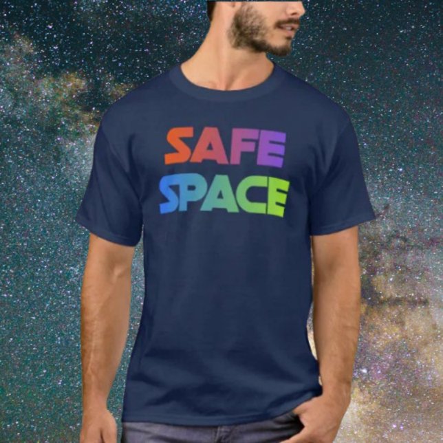 ESPACE SÛR – T-shirt à déclaration arc-en-ciel gra (Créateur téléchargé)