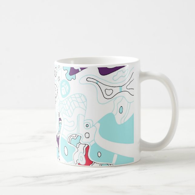 Espace Turquoise, Mug Art Abstrait (Droite)