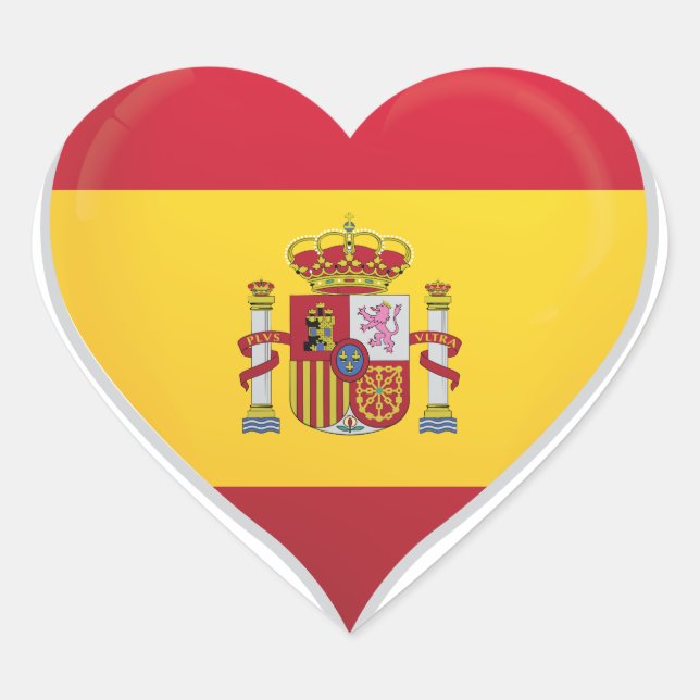Espagne amour drapeau orgueil autocollant coeur (Devant)