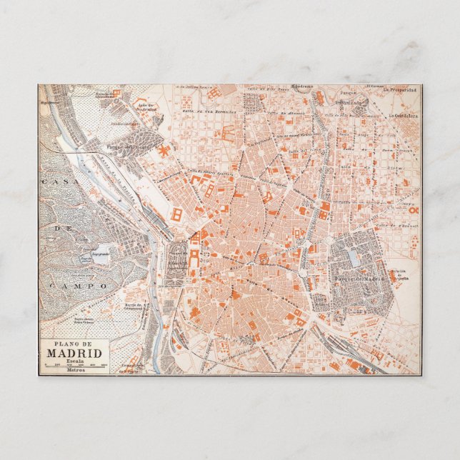 Espagne : Carte de Madrid, C1920 (Devant)