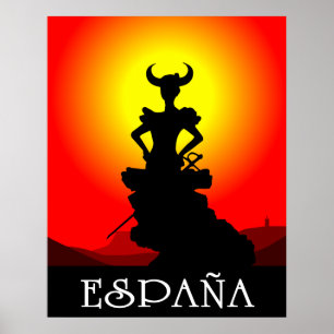 Espagne España poster empreinte sevillana toro