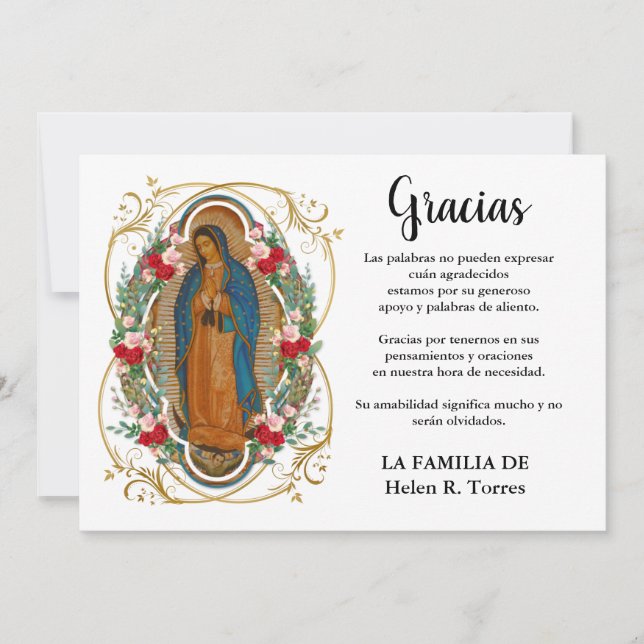 Espagne Mary Guadalupe Merci Condolence (Devant)
