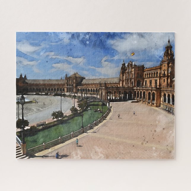 Espagne réelle - Plaza De Espana Jigsaw Puzzle (Horizontal)