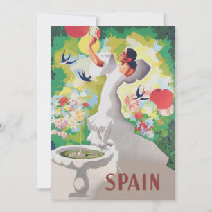 Espagne Senorita Oiseaux Fleurs Fiesta Garden