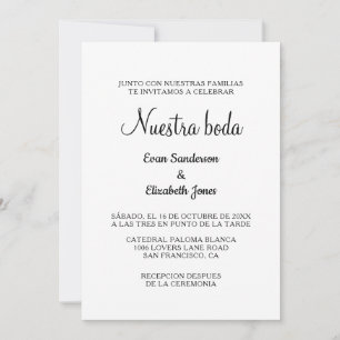 espagnol blanc de boda invitations de mariage