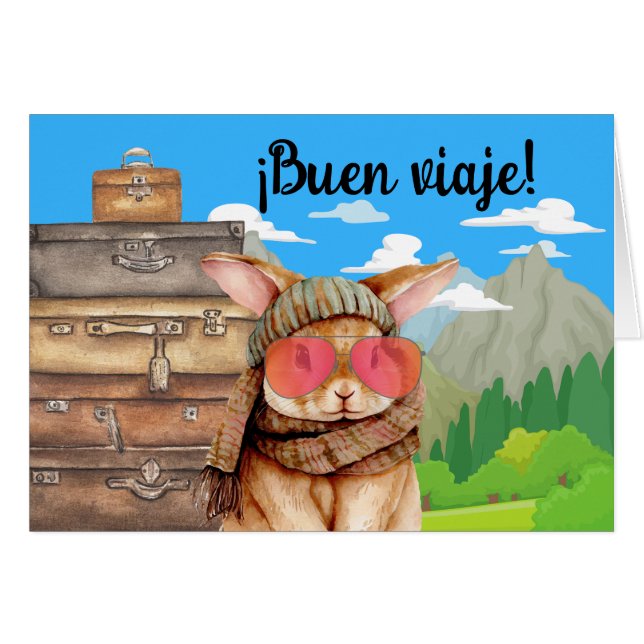 Espagnol Buen Viaje Bon Voyage Rabbit (Devant horizontal)