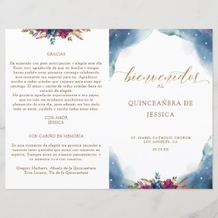 Espagnol Celestial Starry Quinceañera Programme de