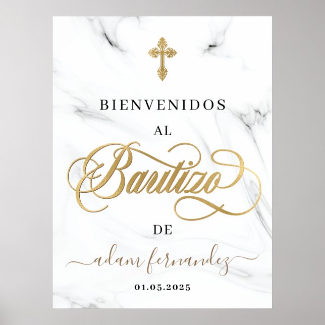 Espagnol De Bautizo Bienvenidos Affiche de bienven (Devant)