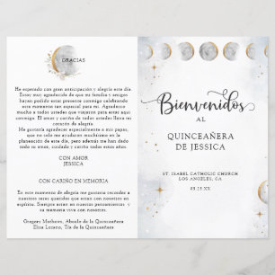Espagnol, Elegant Celestial Quinceañera Programme