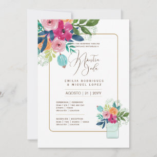 Espagnol Invitation de Mariage Floral Été I