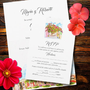 Espagnol, San Miguel de Allende Mariage Carte RSVP