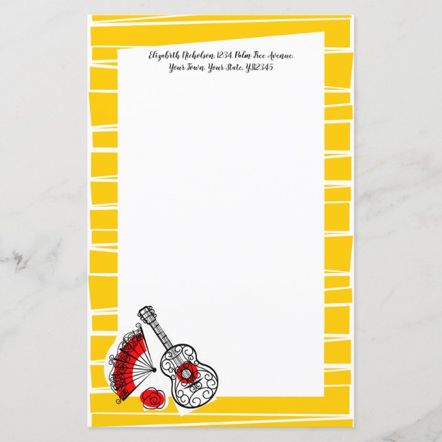 Espagnol Souvenirs Bordure Texte 5.5x 8.5 (Devant)