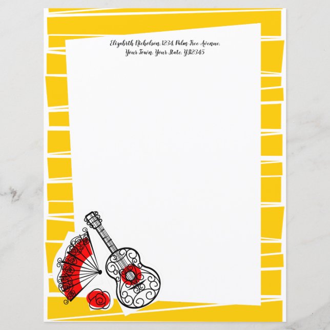 Espagnol Souvenirs Bordure Texte 8,5 x 11 (Devant)