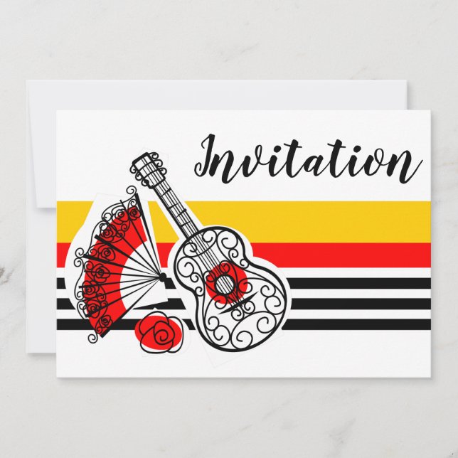 Espagnol Souvenirs Classic Stripe Invitation H (Devant)