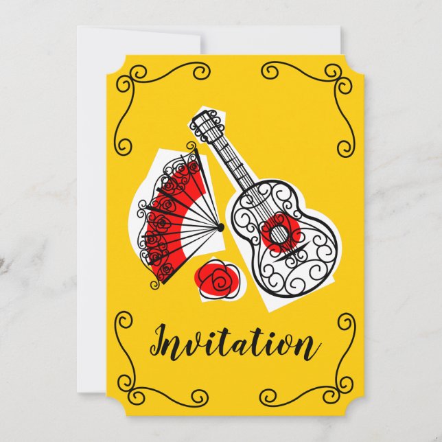 Espagnol Souvenirs Corners Invitation verticale (Devant)