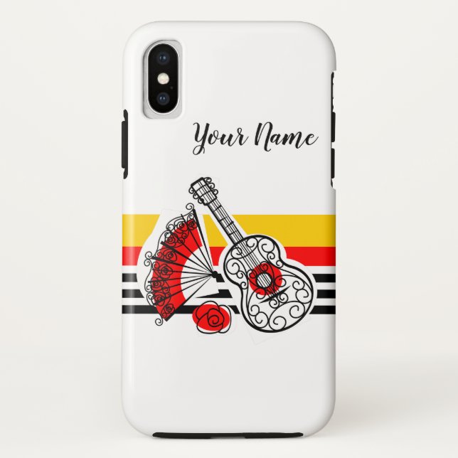 Espagnol Souvenirs Stripe Nom coque iphone (Dos)