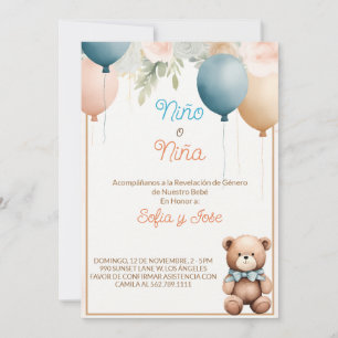 Espagnol Teddy Bear Genre Reveillez Invitation