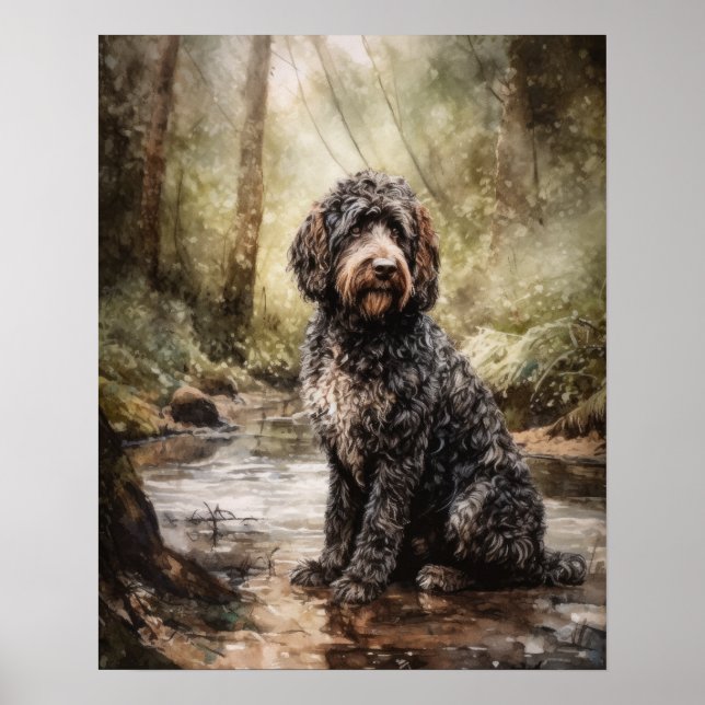 Espagnol Water Dog Art Imprimer Poster (Devant)