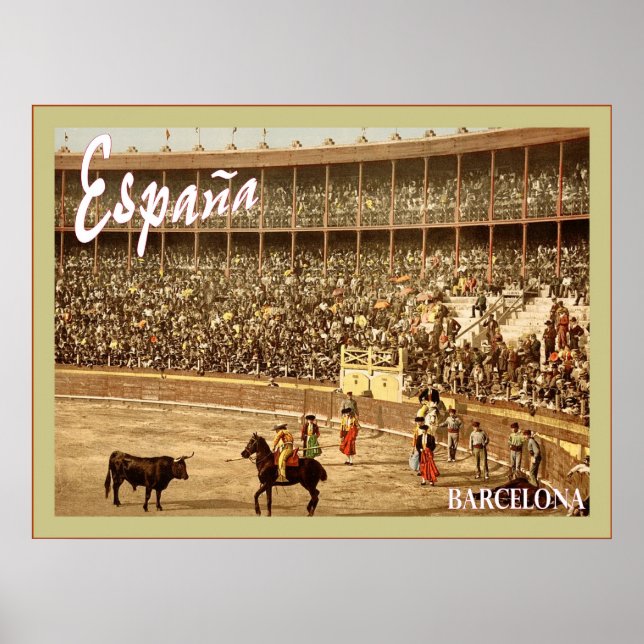 España ~ Barcelone ~ Poster Vintage voyage (Devant)