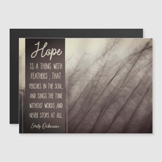 ESPÉREZ une chose avec des plumes (Devant / Derrière)