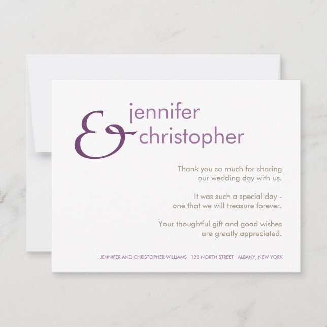 Esperluète : : Carte de remerciements (Devant)