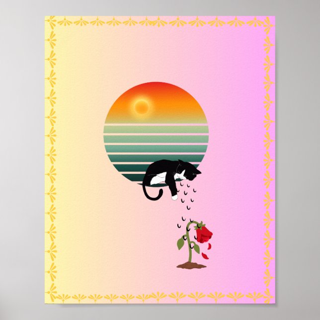Espoir - affiche du chat/affiche du lever du solei (Devant)