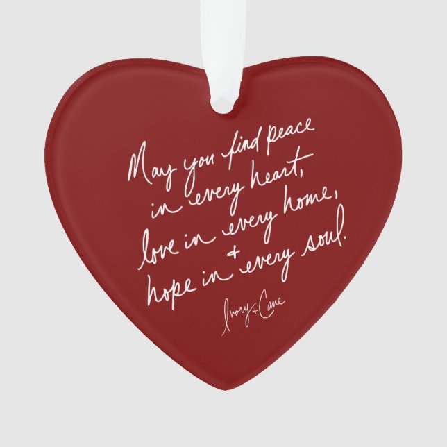 Espoir de paix écrit à la main Amour Coeur spiritu (devant)