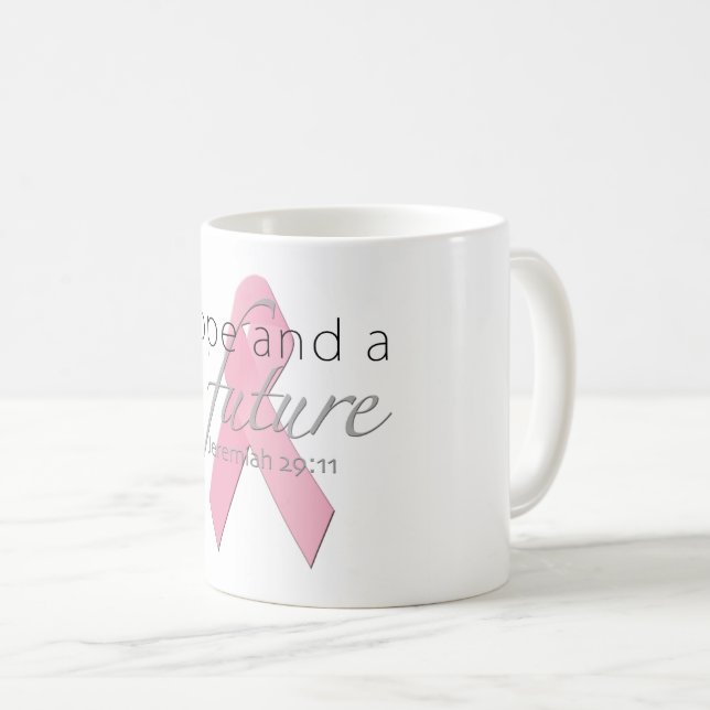 Espoir et avenir Pink Ribbon Mug (Devant droit)