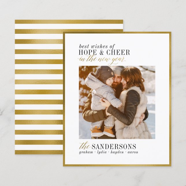 Espoir et joie | Budget Nouvel An Carte photo de v (Devant / Derrière)