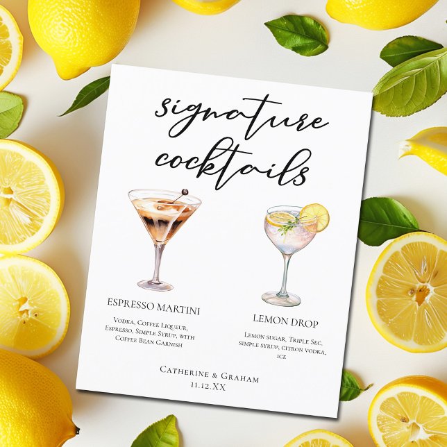 Espresso Martini Lemon Drop Cocktails Menu (Créateur téléchargé)