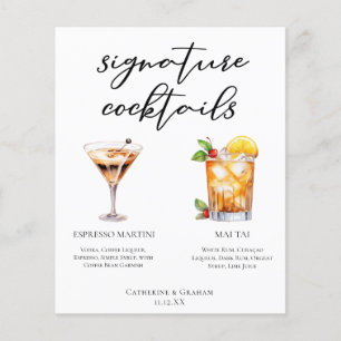 Espresso Martini Mai Tai Cocktails Menu Mariage