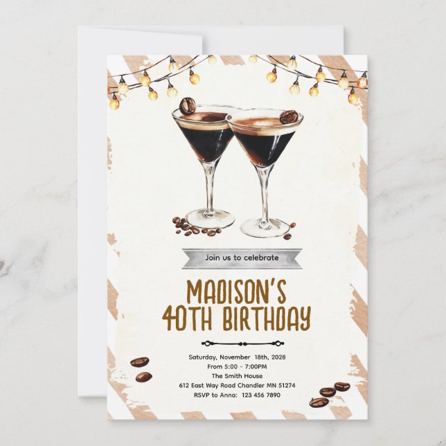 Espresso Martini party invitation (Devant)