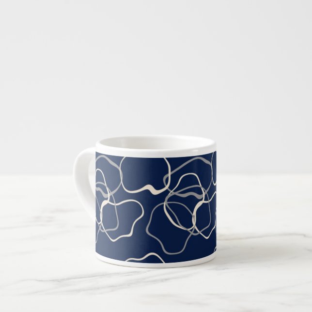 Espresso mug ondulé bleu foncé (Devant gauche)