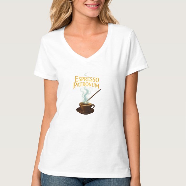 Espresso Patronum T-shirt col V pour femmes (Devant)