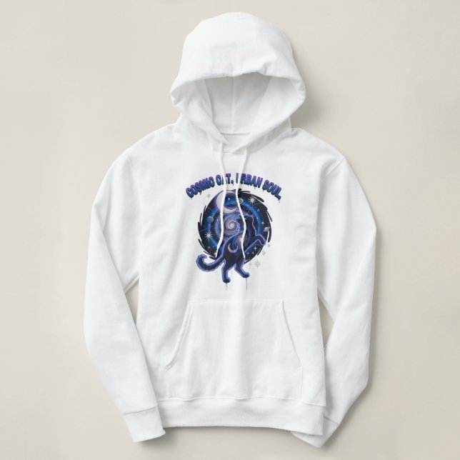 Esprit de Chat Cosmique : Sweat à capuche court Gr (Design devant)
