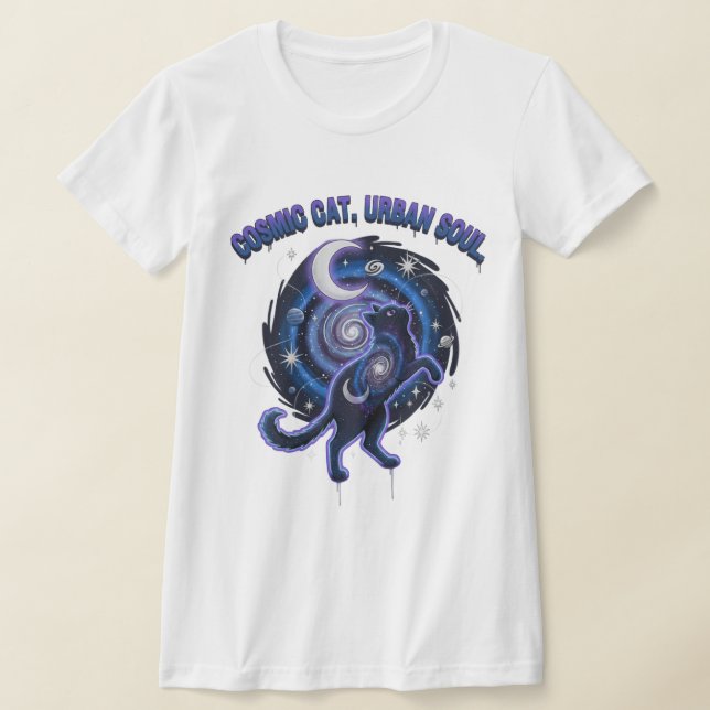 Esprit de Chat Cosmique : T-Shirt Graffiti 3D - Em (Poser)