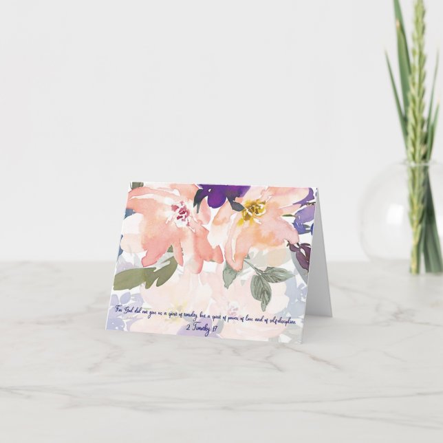 Esprit de pouvoir aquarelle florale chrétienne (Devant)
