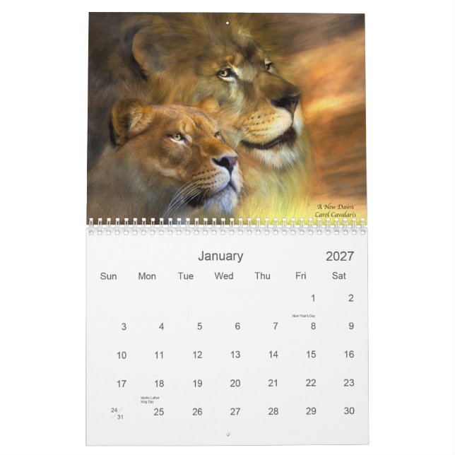 Esprit du sauvage - calendrier des lions 2010 (Jan 2027)