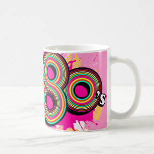 Esprit tasse de logo rose de filles des années 80