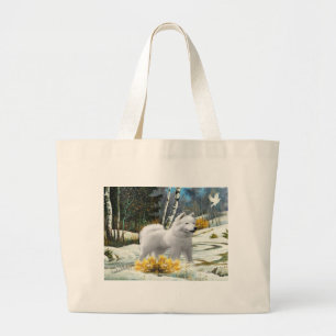 Esquimau américain sur le sac fourre-tout neigeux