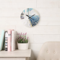 Esquisse de bateau de mer Egée Horloge ronde - Nau